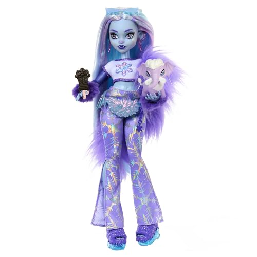 Monster High Abbey Bominable Yeti mit Mammut-Haustier und Accessoires - Spuktastischer Schneeflocken-Look für Kinder ab 4 Jahren, HNF64