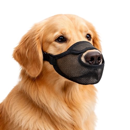 Maulkorb für Große Hunde, Atmungsaktiver Hundemaulkorb mit Klettverschluss, Fressschutz & Giftköderschutz, Größe XL für Labrador & Schäferhund