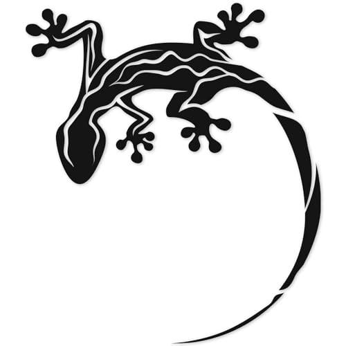 Gecko Sticker I 11,5 x 10 cm I Schwarz I Auto-Aufkleber Auto-Folie Tuning Tattoo für Heckscheibe oder Motorhaube zum bekleben I selbstklebend kfz555
