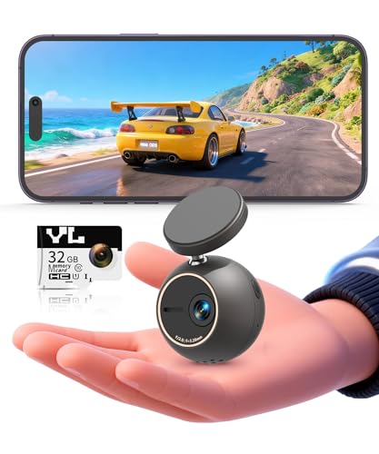 KAWA Dashcam 2K mit Sprachsteuerung – Mini-Kugelfrontkamera, 360° drehbare Halterung, 32GB-SD-Karte, WLAN & App, G-Sensor, NightEagle Engine, 24-Stunden-Parküberwachung – Videorekorder für Autos
