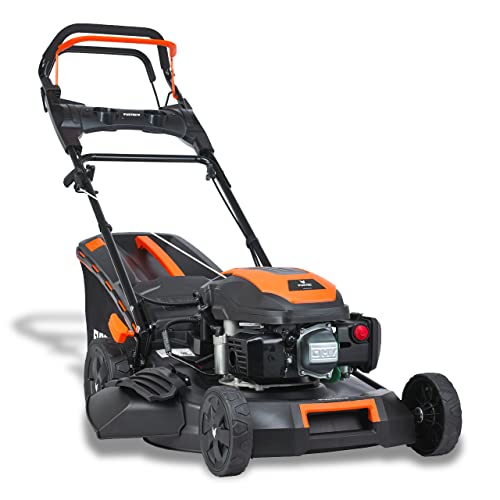 FUXTEC 4in1 Benzin Rasenmäher FX-RM5170eS • mit Antrieb und Elektrostarter • 51 cm Schnittbreite • 4-Takt 170 CCM Motor • 60L Fangkorb • Mulchen, Seitenauswurf & EasyClean