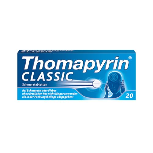 Thomapyrin CLASSIC Schmerztabletten - 3fach Power gegen Kopfschmerzen - 20 Stk.