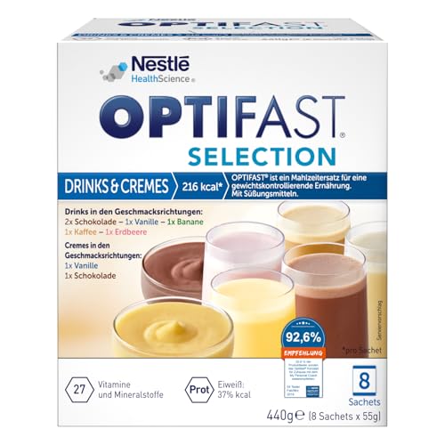 OPTIFAST® KONZEPT Probierpaket mit Diät Shakes und Cremes zum Abnehmen | eiweißreicher Mahlzeitersatz mit wichtigen Vitaminen und Mineralstoffen | schnell zubereitet und lecker im Geschmack |8 x 55g