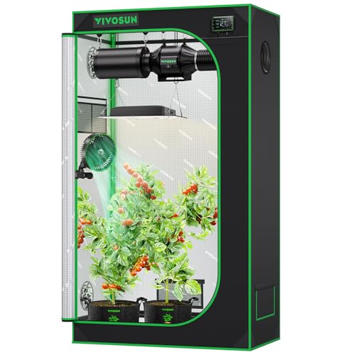 VIVOSUN Growzelt 90x50x160cm Grow Tent aus hochreflektierendes Mylar mit Sichtfenster und Bodenwanne für Hydroponik und Indoor-Anbau S326 Grow Zelt passend für VS1000/VS2000