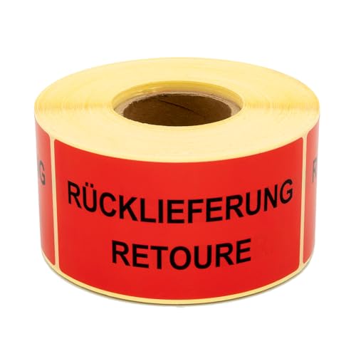 MD Labels Warnetiketten auf rolle 100x50mm 500 Stück Rücklieferung - Retoure - Versandhinweis Haftetiketten