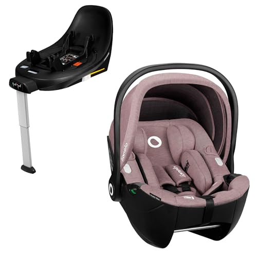Lionelo MOXIE i-Size SET Kindersitz mit Basis 40-87 cm Babyschale ISOFIX-Befestigung und Stützfuß, Seitenschutz, Kopfstützenverstellung, Dri-Seat-Einlage