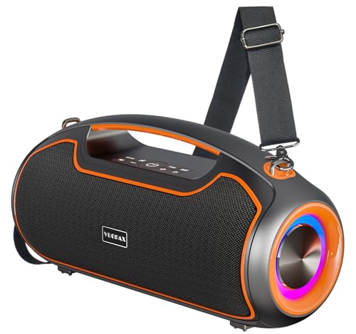 Bluetooth Lautsprecher 120W, Tragbare Musikbox Bluetooth 5.3 mit 2 Subwoofern & 2 Hochtönern,Bass Boost,24h Akku,TWS,IP65 wasserfest Outdoor Lautsprecher für Party, Garten, Baustelle,Camping,Zuhause