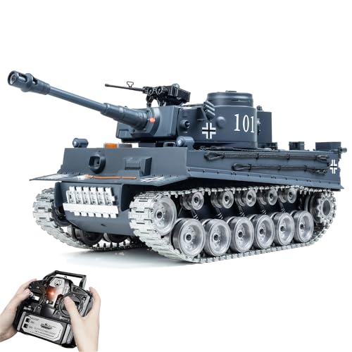 AoreSpty RC Panzer ferngesteuert mit Schussfunktion, Airsoft BBS & Wasserbomben, 360° Drehung, realistische Effekte, 2.4GHz Fernbedienung, Metallketten, für Erwachsene & Kinder ab 8+