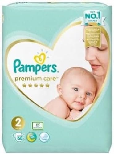 Pampers Windeln Größe 2 (4-8kg), Premium Care Windeln, 68 Stück, Bester Komfort und Schutz empfindlicher Haut von Pampers