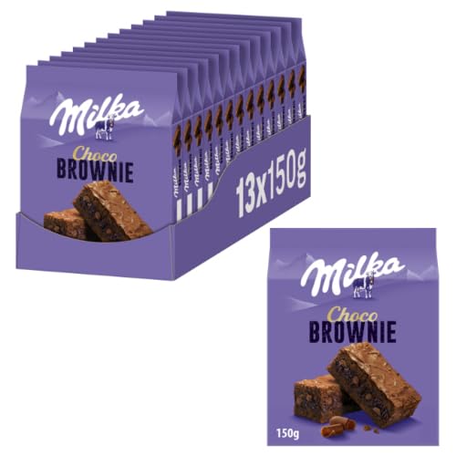 Milka Choco Brownie – Mini-Kuchen mit extra großen Schokoladenstückchen – 13 x 150 g