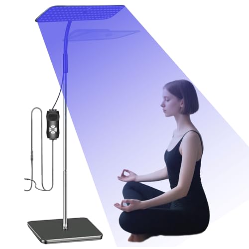 Solarium für Zuhause, Gesichtsbräuner, 660+850nm Solarium Lampe mit 240 LEDs, verstellbare Höhe & Neigung, 3 Modi, 5 Helligkeitsstufen, Timer, tragbare Bräunungslampe für Gesicht und Körper