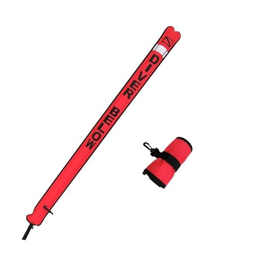 Namvo High Visible Surface Marker Boje Tauchen Sicherheit Unterwasser Aufblasbarer Schwimmerwursttaucher Unterhalb der Signalröhre mit reflektierendem Klebeband und Tauchflagge (1,2 m * 15 cm)