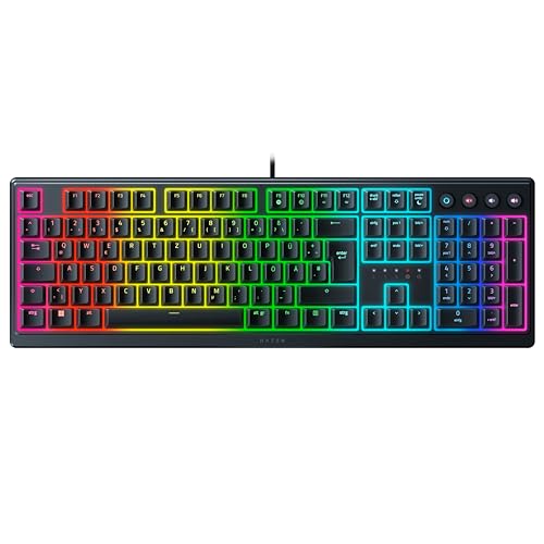 Razer Ornata V3 - Flache Mecha-Membran-Gaming Tastatur (Hybrid Mecha-Membran-Switches, Magnetische Soft-Touch-Handballenauflage) QWERTZ DE-Layout | Schwarz