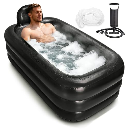 Nevife Aufblasbare Badewanne für Erwachsene-mit Handpumpe 158x95x45cm