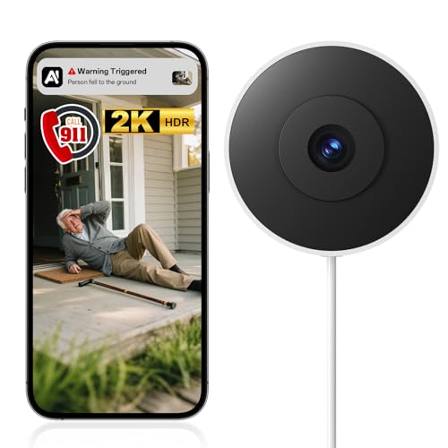 Suloron 2K 3MP Fenster Überwachungskamera Innen, Innenkamera mit Farb-Nachtsicht, Blendschutz & Antireflex,2,4 GHz & 5 GHz Dualband, 24/7-Aufnahme,Window Camera