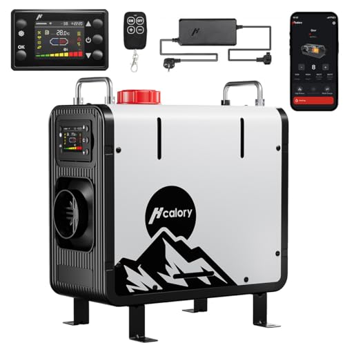 8kW Diesel Standheizung, 12V/24V Diesel Luftheizung 0,12–0,45 L/h, mit APP & 220-240V Adapter,28% höhere Verbrennungseffizienz,10-Stufen-Temperaturregelung, Automatischer Start/Stop für Auto, LKW,2025
