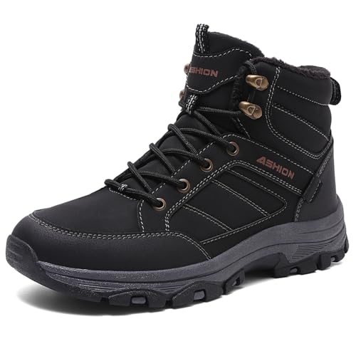 Littleplum Wanderschuhe Herren Trekkingschuhe Leicht Outdoorschuhe Wanderstiefel Herren Stiefel Winterstiefel, CX Schwarzgrau, 42 EU