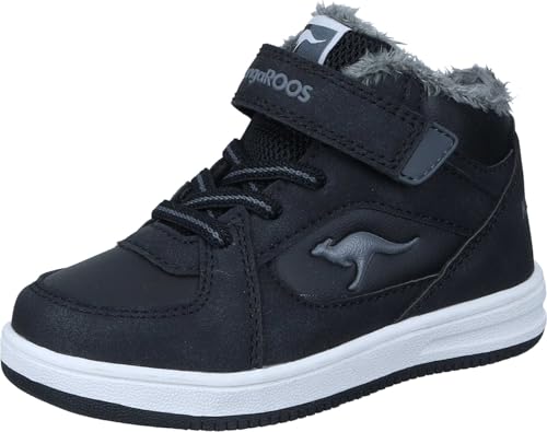 KangaROOS Jungen Unisex Kinder K-CPI Kalino Mid EV Sneaker, Jet Black/Steel Grey, 24 EU