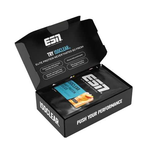 ESN ISOCLEAR Whey Isolate Protein Pulver, Taster Box, 5 x 30 g, clear Whey, Proteinlimo mit fruchtig leckerem Geschmack - made in Germany