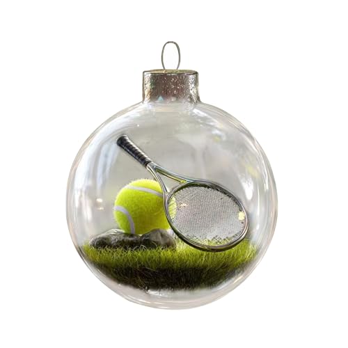 Sportbälle Weihnachtsbaumschmuck, Sportbälle Weihnachtskugeln Tennis, Baseball, Golf, Fußball 2D-Aufkleber Sportszene Weihnachtsbaumkugeln Festliche Hängen Ornamente Für Bäume, Kranze, Kaminsims