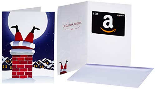 Amazon.de Geschenkkarte in Grußkarte - 20 EUR (Weihnachtsmann im Kamin)