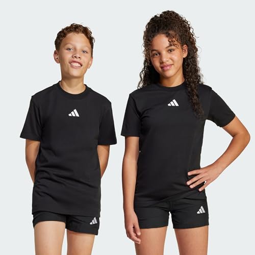 adidas Unisex Kinder Essentials Shirt, Black/White, 11-12 Years