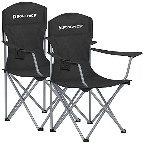 SONGMICS Campingstuhl 2er Set, hohe Rückenlehne, bis 150 kg belastbar