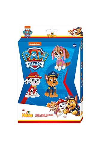 Hama Perlen 7966 Bügelperlen Paw Patrol, kleines Geschenkset mit ca. 2000 Midi-Perlen, 5 mm Durchmesser, für Kinder ab 5 Jahren