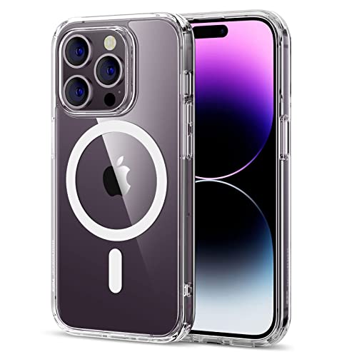 ESR für iPhone 14 Pro Max Hülle, Kompatibel mit MagSafe, Classic Hybrid Magnet Handyhülle iPhone 14 Pro Max Case Militärnorm Sturzschutz Kratzfeste Rückseite, Klar