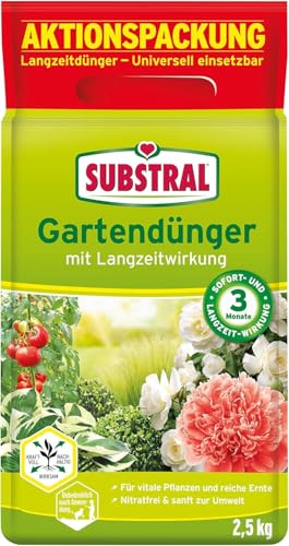 Substral Gartendünger mit Langzeitwirkung, 2,5kg - für Obst, Gemüse, Blumen, Sträucher, Koniferen und Hecken