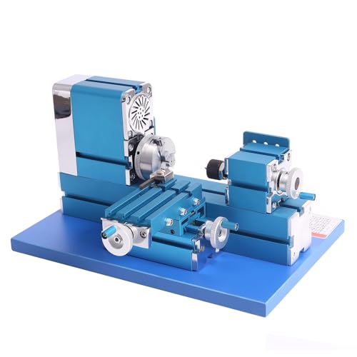 MINGPINHUIUS Universelle Mini Metalldrehmaschine, 36W Drehmaschine motorisierte Metallbearbeitung, DIY, CNC-Werkzeug, Holzbearbeitung für Bildung, Modellbau, W10003M, AC100 V ~ 240 V, 20.000 U/min