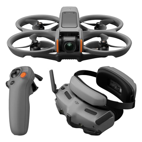 DJI Avata 2 Fly More Combo (1 Akku), FPV-Drohne mit 4K-Kamera, mit Propellerschutz, Flips/Rollen auf Tastendruck, inkl. Goggles 3 und RC Motion 3, POV Content Kamera-Drohne