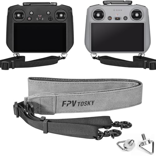 Lanyard für DJI RC/RC 2/RC Pro/RC Plus Controller, Mini 5 Pro/4/3 Pro RC Gurt Neck Strap, Leather Gurt Kompatibel mit Lito X1/Flip/Air 3S/Mavic 4 Pro/Avata 360 Remote Controller Zubehör (Grau)