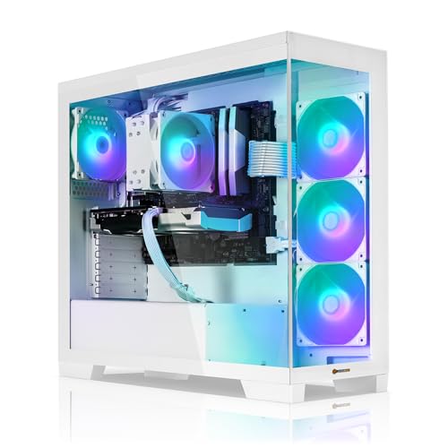 Aurum White Gaming PC Ryzen 5 5600 • GeForce RTX5060 8GB • 16GB DDR4 • 1000GB M.2 SSD • Windows 11 • Luftkühlung • WLAN • Gamer PC Computer Gaming Rechner