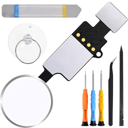 ZHUROUPU Home Button Ersatz für iPhone 7/7Plus/8/8Plus, Neueste Fingerabdruck Touch ID Flex Kabel Connector Zubehör für A1660 A1661 A1863 A1864 A1778 A1905 A1784 A1897 mit Reparaturwerkzeug (Silber)
