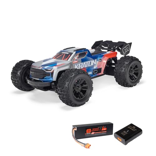 ARRMA 1/16 Mini KRATON 3S DSC 4X4 RTR – Brushless Monster Truck inkl. Smart LiPo Akku & USB-C Ladegerät – 80+ km/h Speed Truck – Rot/Blau