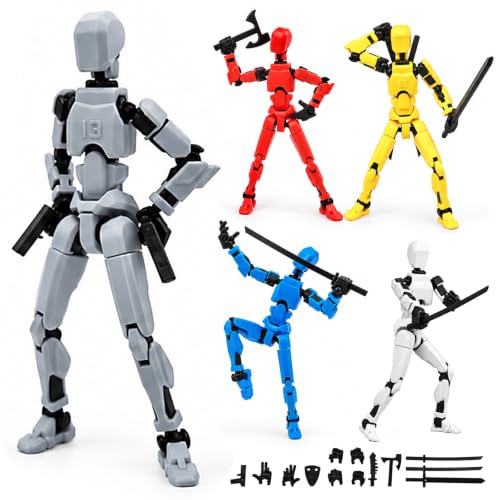 Cartlant 5 Stück T13 Action Figures Montage Abgeschlossen T 13 Figuren | T13 Actionfiguren Titan T13 Figur Dummy 13 Lucky 13 Robot 3D Printed Actionfigur Satz Desktop Dekorationen, 5 Farben