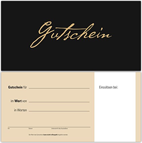 100 Gutscheine Gutscheinkarten Geschenkgutscheine – edel neutral Schwarz-Beige