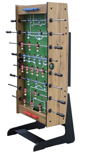 Leomark Kickertisch - SpaceFlex - Tischfussball zusammenklappbar, Kicker für Kinder, Tischkicker mit Zubehör, Jugendkicker für Party und Spielzimmer, Höhe: 86 cm, ab 8 Jahren
