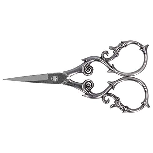 Vintage Europäische Stil Nähschere Blume Pflaumenblüte Schere Stickerei Edelstahl Schere für Schneiderhandwerk Arbeit (SILBER)
