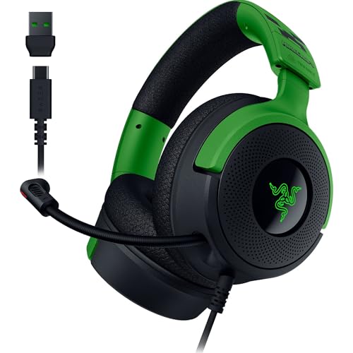 Razer Kraken V4 X Minecraft Edition - Kabelgebundenes USB-PC-Gaming-Headset (Triforce 40mm-Treiber, ausziehbares Nierenmikrofon, Surround Sound, Chroma RGB, für PC & Konsole über USB-C) Minecraft