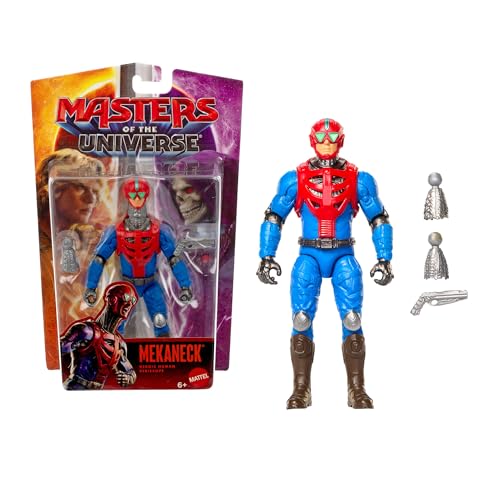 Masters of the Universe 2026 Film Mekaneck, ca. 14 cm große Actionfigur, Spielzeug heroisches menschliches Periskop, detailgetreu mit 14 beweglichen Gelenken und Blaster, JKH94