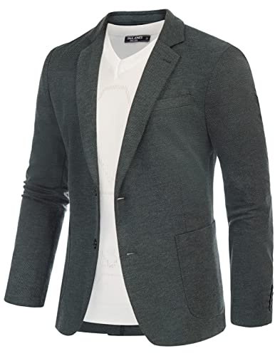PJ PAUL JONES Herren Sakko Sportlich Modern Business Freizeit Anzugjacke Regular Fit Blazer (Dunkelgrau, 2XL)