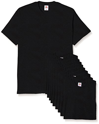 Fruit of the Loom Herren Original T. T-Shirt, Schwarz, XL (10er Pack)