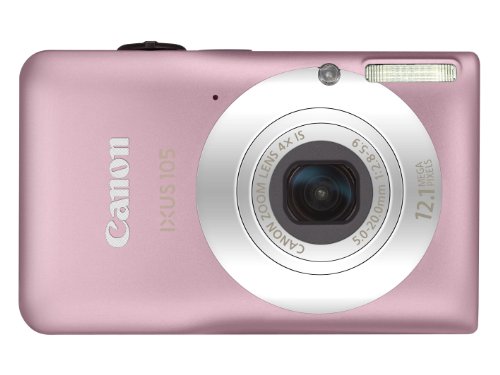Canon IXUS 105 Digitalkamera (12 MP, 4-fach opt. Zoom, 6,9cm (2,7 Zoll) Display, bildstabilisiert) pink