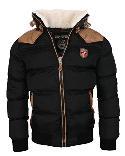 Geographical Norway Abramovitch Herren Steppjacke, warm & leicht, Winterjacke Herren, Outdoor, (Schwarz XL)