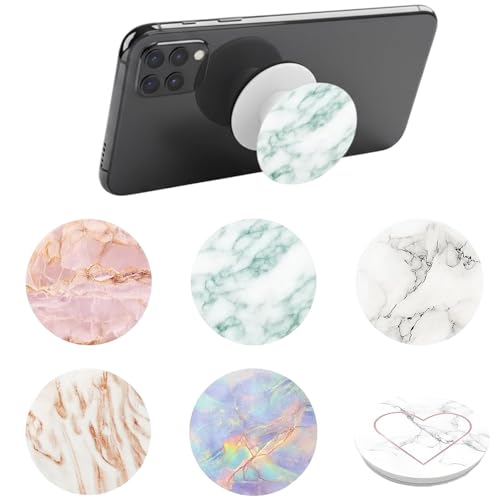 6 Stück Handy Griff, Handyknopf Zum Stilvolle Und Exquisite Handlich, 360° Drehung Handy Ring, 6 Verlauf Ins-Stil Marmor Handy