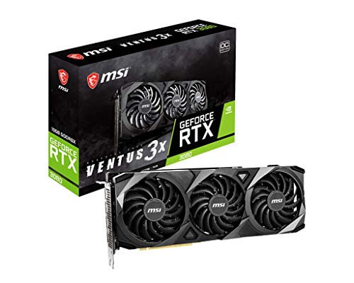 MSI GeForce RTX 3080 VENTUS 3X 10G OC Gaming Grafikkarte - RTX 3080, 10GB GDDR6X, PCI Express Gen 4, DisplayPort v1.4a, HDMI 2.1, 4K Auflösung, Ray Tracing