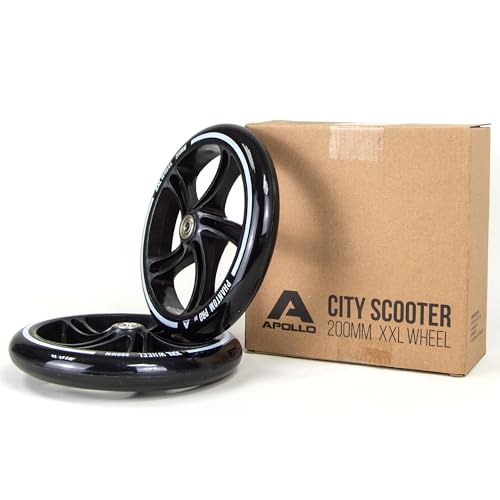 Apollo City Scooter 200mm Ersatzräderset - Pro Wheels mit ABEC 7 Kugellager, Roller Rad Ersatz-Räder passend City-Scooter, auch als LED-Rollen erhältlich