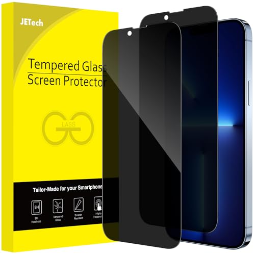 JETech Sichtschutz Full Screen für iPhone 13 Pro Max 6,7 Zoll, Panzer schutz Anti-Spy Glas Schutzfolie, Kante zu Kante Displayschutz Hat Keinen Einfluss auf die Hülle, 2 Stück